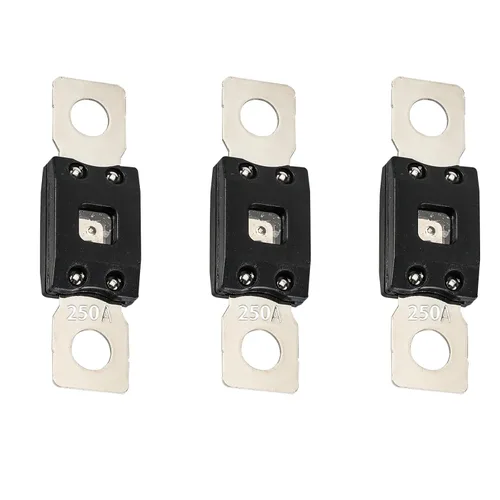 Miniatura 21 de GLOSO Portafusible Mega atornillado con cubierta negra (fusible no incluido) Perno M8 Clasificación de 500 amperios