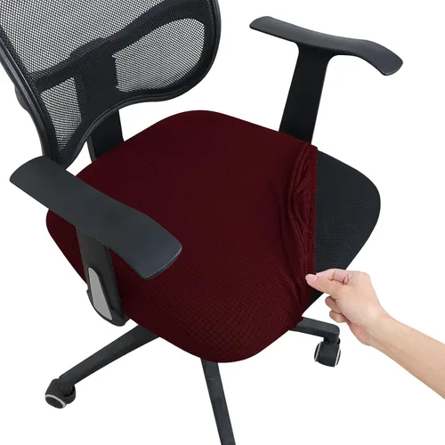 Miniatura 26 de Forcheer - Fundas elásticas para silla de oficina de Jacquard, resistentes al agua, 2 piezas para sillas de escritorio o de la computadora