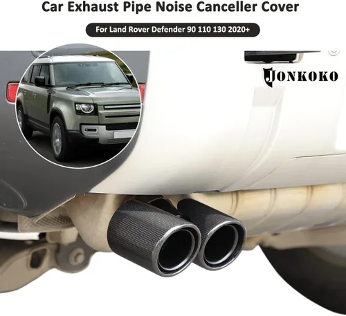 Miniatura 4 de Cubierta de cancelación de ruido para tubo de escape de automóvil de fibra de carbono 100% real, acero inoxidable para Land Rover Defender 2020-2025