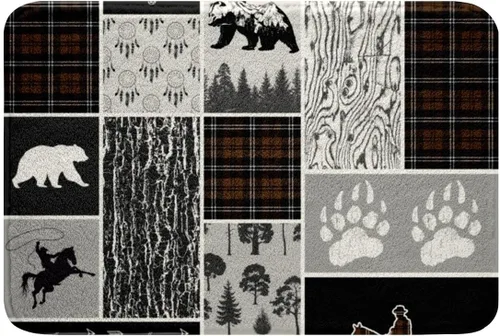 Miniatura 26 de Erosebridal Woodland Animals Bath Mat Bear Deer Wolf Hunting Theme Bathroom Rugs Rustic Cabin Lodge Decor Doormats Floor Mats Farmhouse Wildlife
