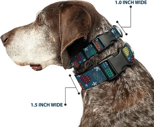 Miniatura 2 de buckle-down 9 – 15" Navidad Ornamentos/copos de nieve azul/blanco/multi color de plástico Clip Collar, Small