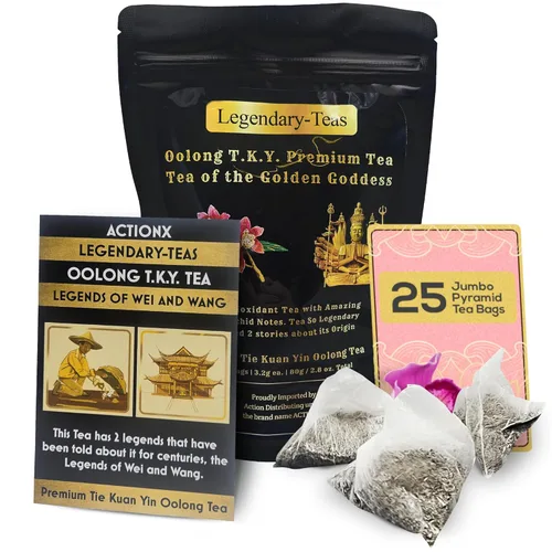 Miniatura 11 de Legendary-Teas Oolong T.K.Y. - Bolsas de té piramidales selladas en bolsas de papel de aluminio (té Oolong T.K.Y, caja de 75 unidades)