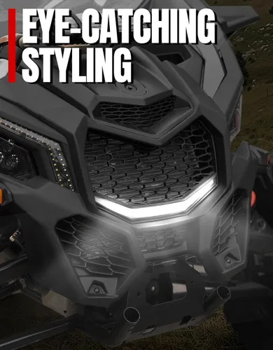 Miniatura 6 de A & UTV PRO X3 Parachoques delantero de malla, rejilla de malla frontal con barra de luces LED, protector de radiador para Can-Am Maverick X3 Max X