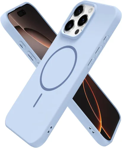 Miniatura 39 de oakxco Funda de silicona Mag Safe para iPhone 17 Pro Max, funda magnética delgada y fina compatible con carga inalámbrica MagSafe, bonita funda Negro