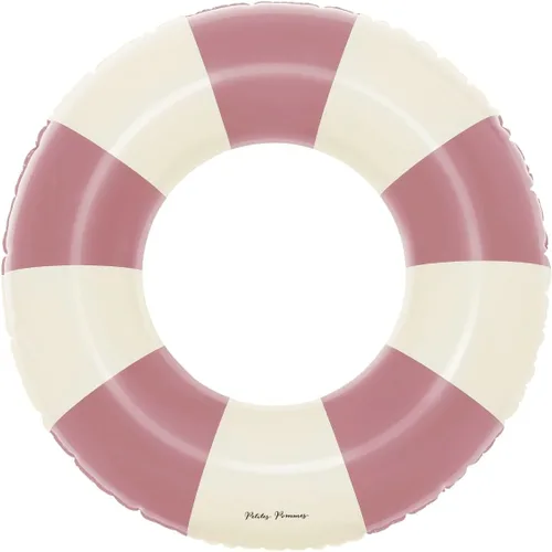 Miniatura 40 de Petites Pommes Flotador de piscina a rayas para niños y niños pequeños, tubo interior duradero, diseño de rayas clásico impreso a mano, dona