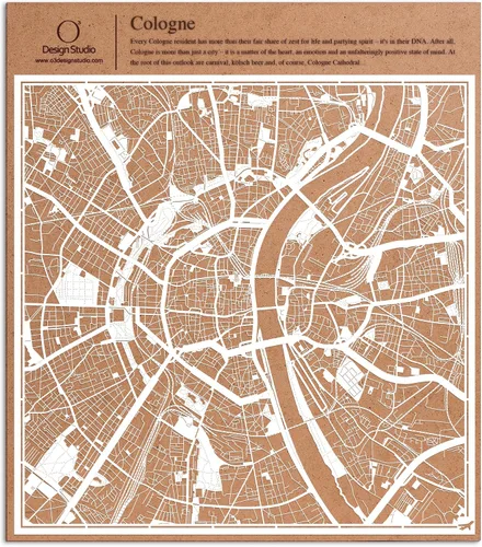 Miniatura 121 de O3 Design Studio Aberdeen - Mapa de papel cortado en papel blanco de 12 x 12 pulgadas