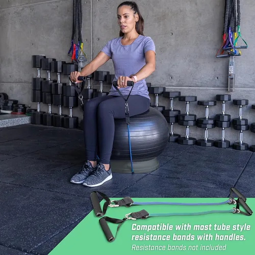 Miniatura 6 de Base de pelota de yoga GoSports para pelotas de fitness - Carbón, verde o azul - Soporte de estabilidad universal Hub 360