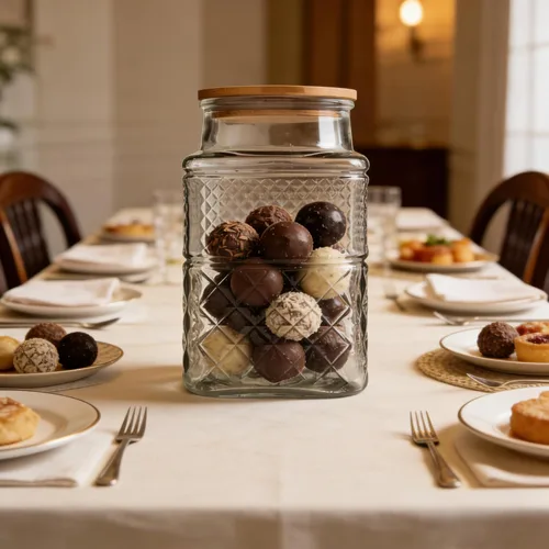 Miniatura 6 de Tarro grande de almacenamiento de vidrio, recipientes de almacenamiento de alimentos de vidrio de 60 onzas líquidas con tapa de bambú, recipientes