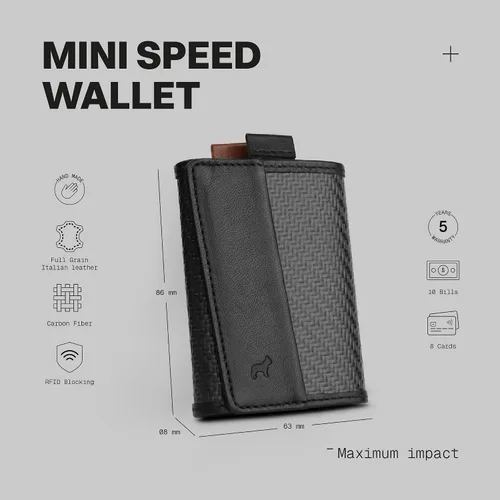 Miniatura 27 de The Frenchie Co. - Wallet Mini - Mini billetera organizadora de tarjetas compacta - Diseño de bolsillo delgado para el transporte diario - Perfil