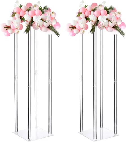 MECCANIXITY Columna de florero para boda, soporte acrílico de 31.5 pulgadas de alto para decoración de centros de mesa de boda, fiesta, cena,