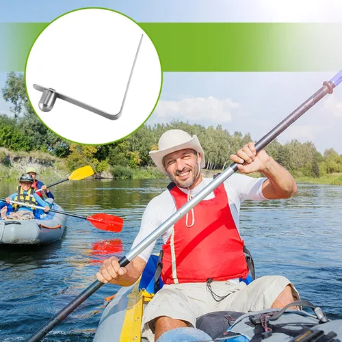 Miniatura 6 de Moxweyeni 8 clips de resorte con botón de presión, clips de poste de tienda de campaña de acero inoxidable, clips de resorte de remo para kayak