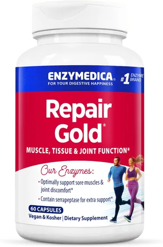 Enzymedica Repair Gold para hombres y mujeres - Suplemento de enzimas proteolíticas con bromelina, proteasa, serrapeptasa y más, suplemento de apoyo
