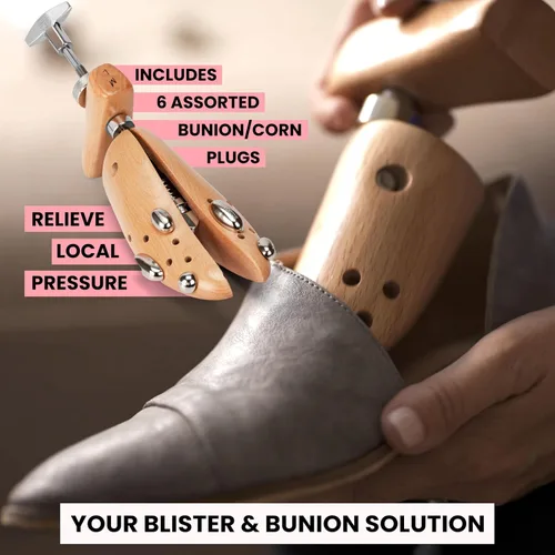 Miniatura 11 de HOUNDSBAY Ensanchadores de zapatos de plástico y madera, ampliador de zapatos ajustable para hombres y mujeres