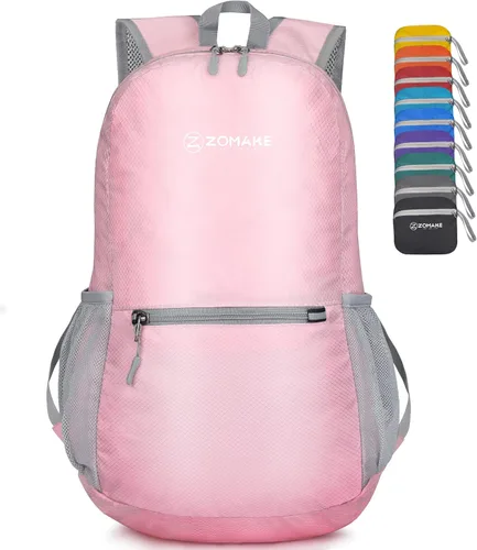 Miniatura 10 de ZOMAKE Mochila ultra ligera y compactable Mochila de senderismo resistente al agua, Mochila pequeña Mochila de camping al aire libre plegable y Negro
