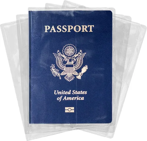 Protector transparente para pasaporte, cubierta de plástico impermeable para pasaporte, protector de identificación de vinilo para documentos de