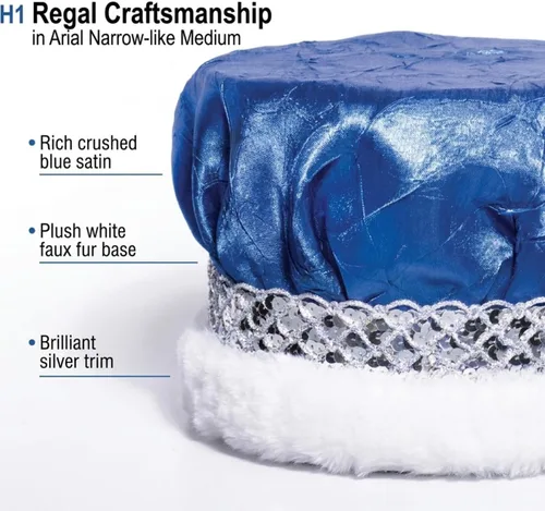 Miniatura 6 de Anderson's Royal Grandeur Set, Mirabella Tiara/Corona de Satén Triturado/Banda Plateada/Ribete de Piel Trenza azul/plateada/piel blanca