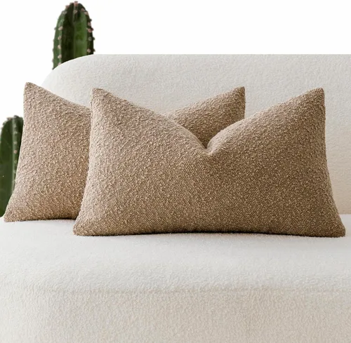 Miniatura 46 de Foindtower - Juego de 2 fundas decorativas de textura de bucle, fundas de almohada acentuadas, fundas de cojín sólidas, neutrales, para sofá, silla