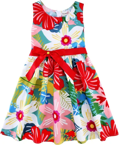 Miniatura 185 de Vestido de verano para niña, de algodón, con diseño floral