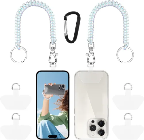Miniatura 13 de Doormoon - Cordón para teléfono con parche, correas elásticas universales y anclaje para funda de teléfono para anti-caída al aire libre para esquí