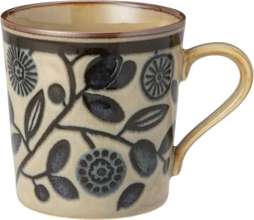 Minorutouki 21836 Marusan Kondo - Taza, 11.8 fl oz (11.5 fl oz), Flores y Aceitunas, Arte Folclórico, Escandinavia, Vintage, Hogar, Café, Vajilla,