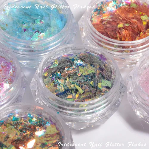 Miniatura 3 de 6 colores de sirena para arte de uñas, copos de purpurina de colores, copos de uñas de sirena, calcomanías de lentejuelas para uñas, arte de uñas