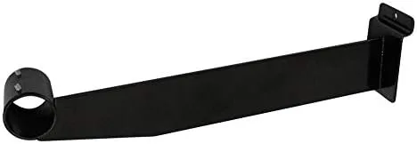 12" SLATWALL HANGRAIL Soporte Sosteniendo Tubo Redondo de 1-1/4" para Exhibición al por Menor - Negro