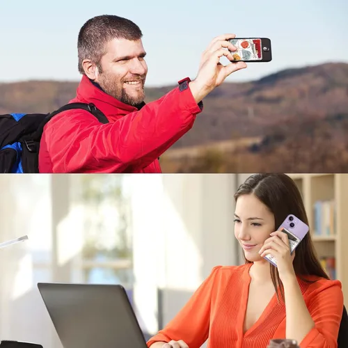 Miniatura 5 de Cartera de cuero para teléfono adhesiva, soporte para tarjetas para estuche de teléfono, billetera con adhesivo para tarjetas de crédito, adecuada