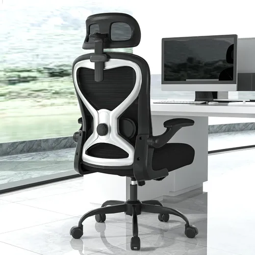 Miniatura 11 de Silla de Oficina Ergonómica para Alivio del Dolor de Espalda y Cuello, Asiento de Espuma Virgen, Apoyo Lumbar Ajustable en 2D y Reposacabezas en 3D