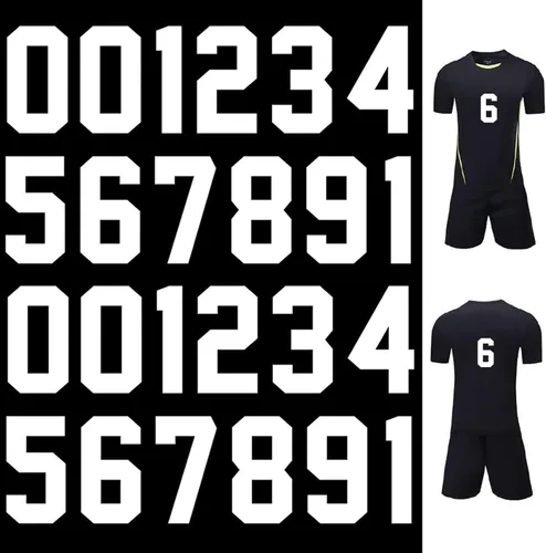 Miniatura 2 de 22 piezas de 8 pulgadas para planchar con números de transferencia de calor, de 0 a 9, camiseta deportiva (blanco, 8 pulgadas)
