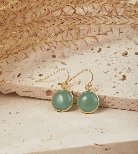 Miniatura 32 de 14K Gold Earrings for Women Handmade Green Jade Jewelry Green Stone Earrings for Women Dangle Birthstone Earrings Gift for Anniversary Graduation