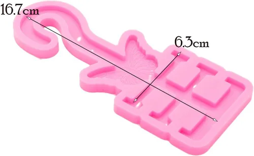 Miniatura 5 de Molde de resina de silicona brillante brillante para colgar el coche, diseño de mariposa, molde de silicona para hacer resina epoxi, fabricación