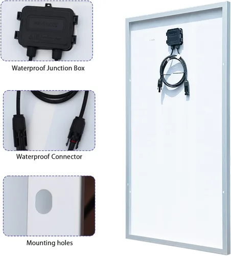 Miniatura 3 de Kit de panel solar de 200 W, 12 voltios/24 voltios, 2 módulos monocristalinos de 100 W, controlador de carga de 20 A para RV, barcos, remolques