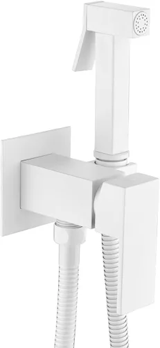 Miniatura 2 de Asyas Rociador de bidé de agua caliente oculta de color blanco para inodoro con válvula de latón caliente y fría, juego de accesorios de bidé