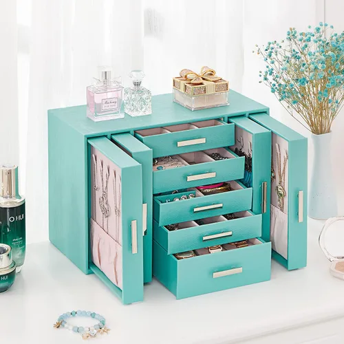 Miniatura 2 de ANWBROAD Joyero organizador de joyas, organizador de joyas, caja de almacenamiento para todos los aretes, collares, pulseras, relojes, cajas