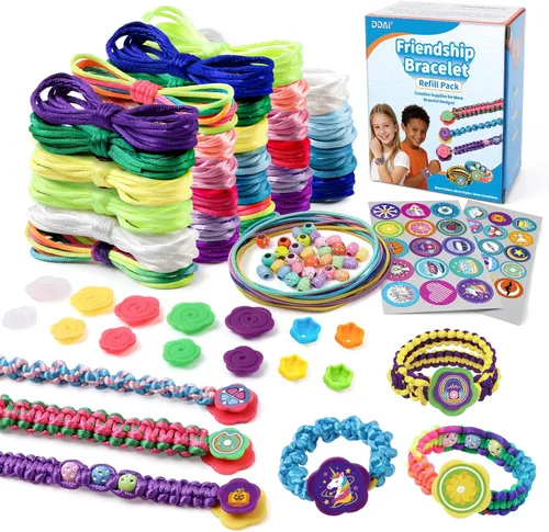 Miniatura 14 de DDAI Arte y manualidades para niños de 8 a 12 años de edad, kit de fabricación de pulseras de amistad para niñas, las mejores ideas de regalos