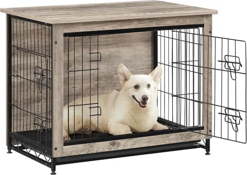 Miniatura 17 de Feandrea Muebles de jaula para perros, mesa auxiliar auxiliar de 38.6 pulgadas, moderna perrera para perros de interior de hasta 70 libras, jaula