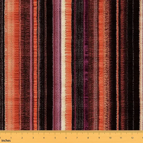 Feelyou Tela de Tapicería de Rayas Coloridas, Tela Geométrica por Yarda, Tela Decorativa de Líneas para Tapicería y Proyectos de Bricolaje Caseros,