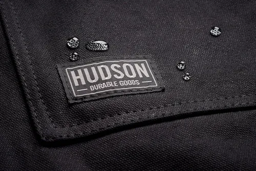 Miniatura 4 de Hudson Durable Goods Delantal de lona encerada de alta resistencia para hombres y mujeres, delantal de trabajo ajustable con bolsillos para Negro