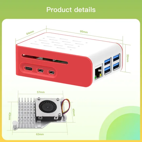 Miniatura 9 de Kit básico de iRasptek para Raspberry Pi 5 RAM 4GB con carcasa Pi 5 y refrigerador activo