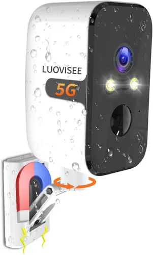 Cámaras de seguridad inalámbricas para exteriores, 2.4G/5G WIFI cámaras magnéticas para interiores con batería para seguridad del hogar con 1Paquete