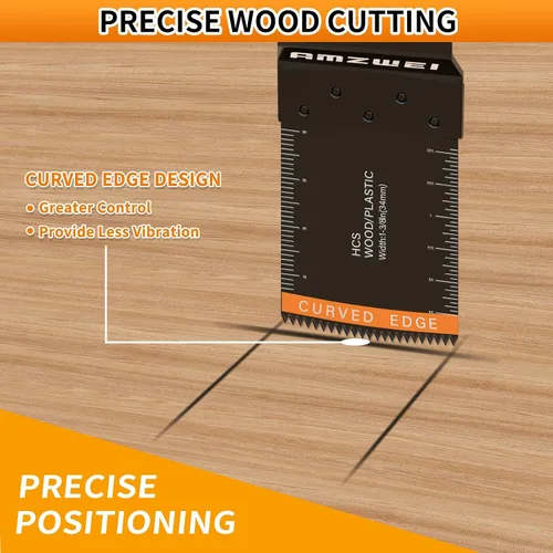 Miniatura 3 de AMZWEI 22 cuchillas oscilantes para herramientas, 5 tipos de titanio y HCS hojas de sierra oscilantes para metal, madera, plástico, cuchillas