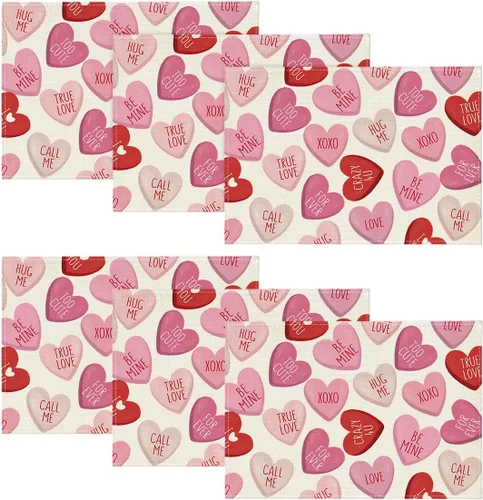 Miniatura 9 de Artoid Mode Ture Love - Juego de 4 manteles individuales de San Valentín de 12 x 18 pulgadas para decoración de fiestas, cocina, comedor