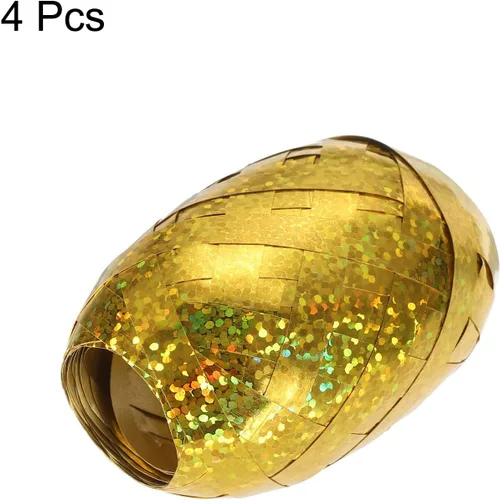 Miniatura 3 de PATIKIL 4 cintas rizadoras de globos prensadas de 3/16 pulgadas láser metálico brillante 11 yardas iridiscentes para Navidad, boda, regalo
