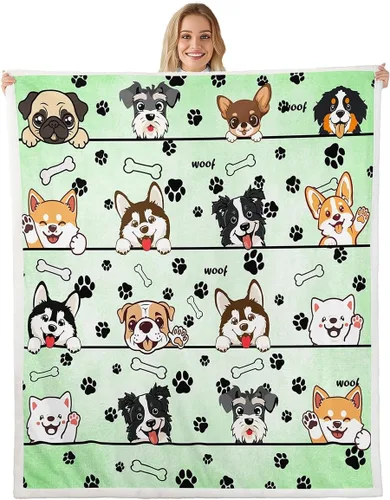 Miniatura 28 de Manta de franela de animales de dibujos animados para todas las estaciones, manta de cama azul con estampado de amor Kawaii para decoración