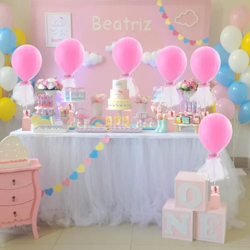 Miniatura 2 de Globos tutú de tul rosa con caja de dulces para centros de mesa de baby shower, mariposas para niñas, fiesta de cumpleaños, decoración de mesa