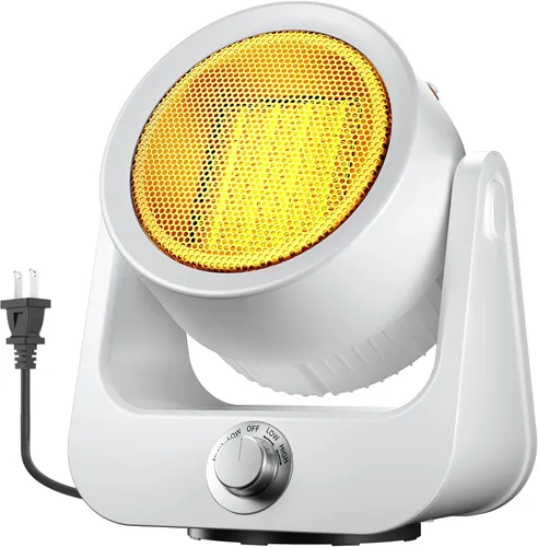 Calentadores de espacio eléctricos para uso en interiores, oscilación ilimitada de 100°, calentamiento instantáneo en 2 segundos, 1500 W, protección