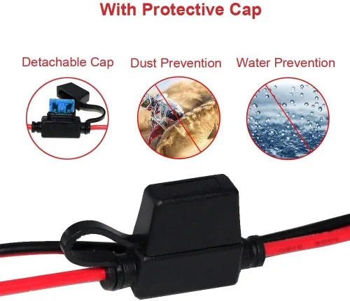Miniatura 7 de SPARKING Clip de cocodrilo de batería de 10 pies y 12 V a SAE 2 pines, cable de desconexión rápida SAE a cable de sujeción de batería, fusible de 15