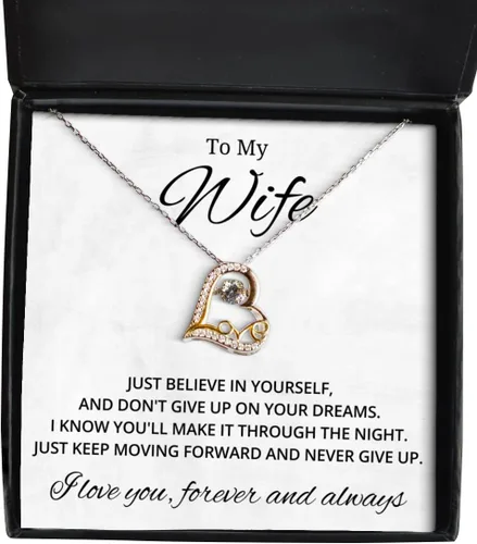 to My Wife Love Dancing Necklace, Just Believe in Yourself and Don't Give Up On Your Dreams, Best Birthday Gifts, Engagement Gifts, Wedding Gifts,