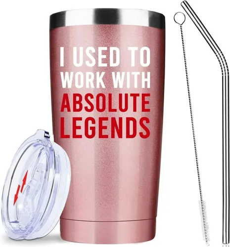 Miniatura 8 de Vaso con texto en inglés "I Used To Work With Legend", taza de café de viaje de acero inoxidable aislada de 20 onzas con tapa y pajita, divertidos