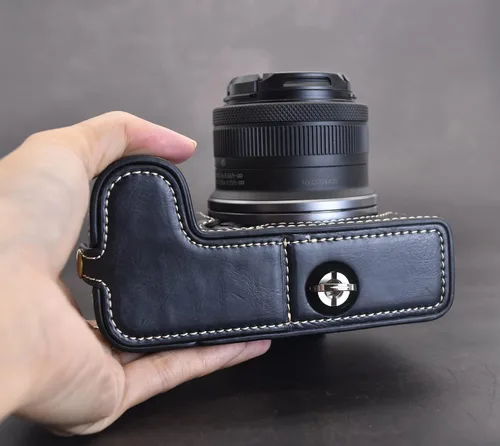 Miniatura 9 de Rieibi Funda EOS R10 - Media funda de piel sintética de calidad para cámara sin espejo Canon EOS R10 - Negro